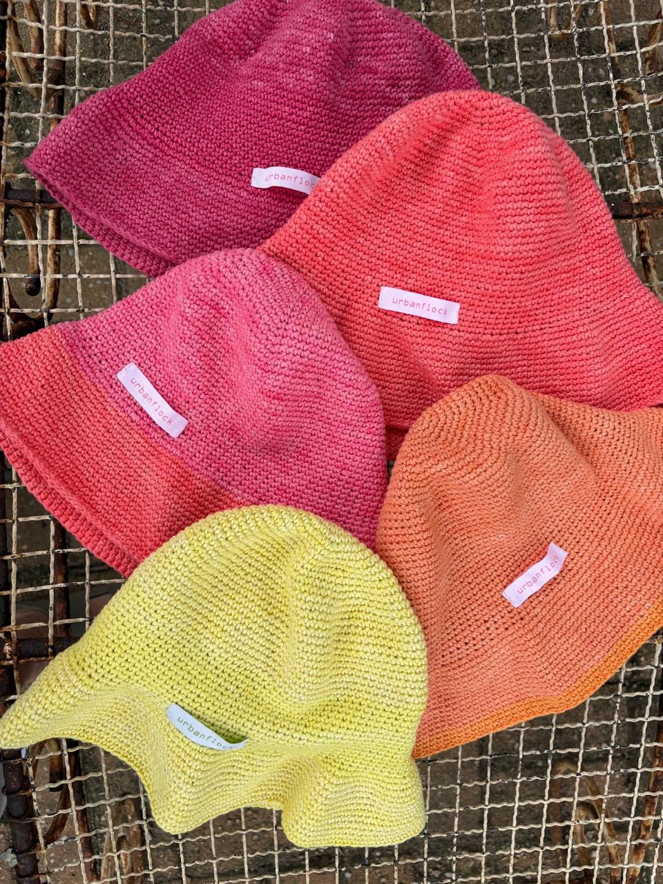 Children's handmade crocheted cotton sun hat by urbanflock