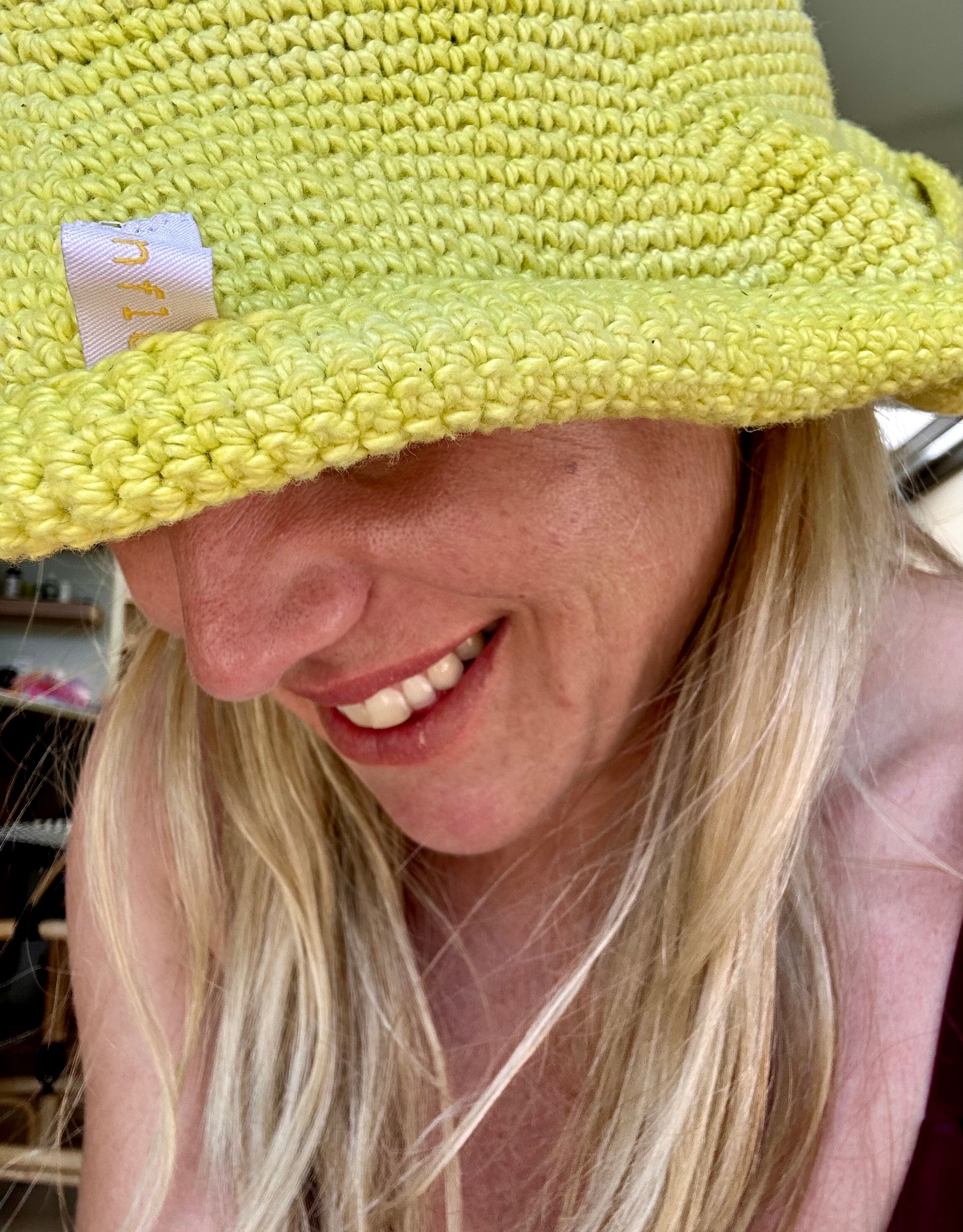 Children's handmade crocheted cotton sun hat by urbanflock